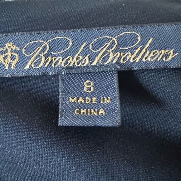 BROOKS BROTHERS STRETCH WOOL WRAP EFFECT NAVY DRESS SIZE 8 - Picture 10 of 14